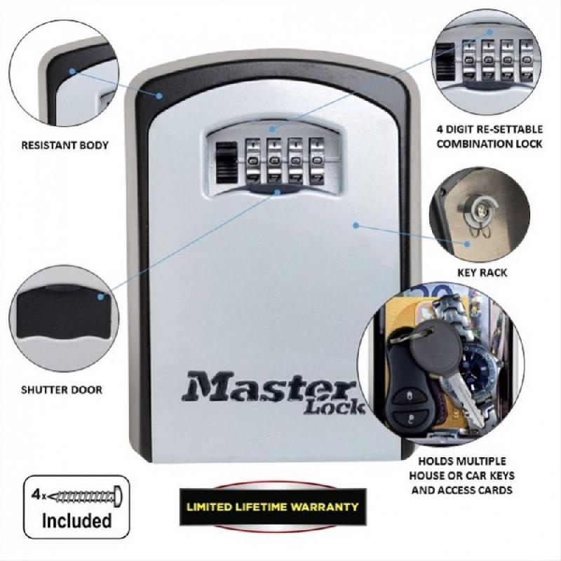 Minicoffre MASTER LOCK Select Access - Fixation murale - H.14.6 x L.10.5 x P.5.1 cm - Aluminium robuste et étanche_4