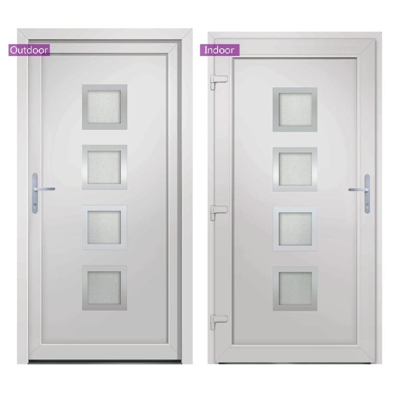 Vidaxl porte d'entrée blanc 108x200 cm pvc 3187841_4