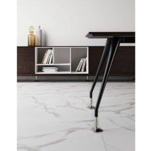 Bur-003 - Bureau de direction - Mobika - plateau en MDF - coloris bois au choix - piètement conique en acier_4