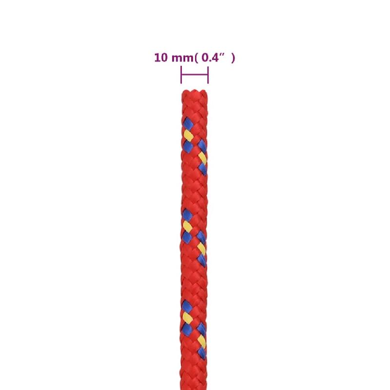 Vidaxl corde de bateau rouge 10 mm 25 m polypropylène 152400_4