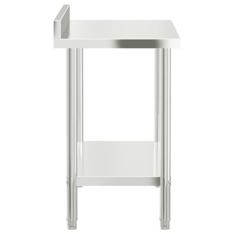 Vidaxl table de travail de cuisine avec dosseret 110x55x93 cm inox 376458_4