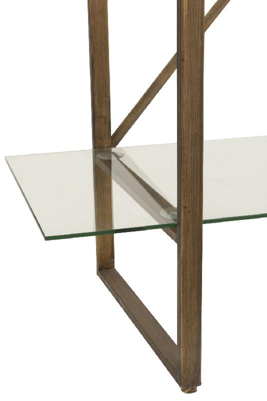 Étagère rectangulaire 4 niveaux TOTA - métal doré et planches en verre - L150 x H180 x P40 cm_4