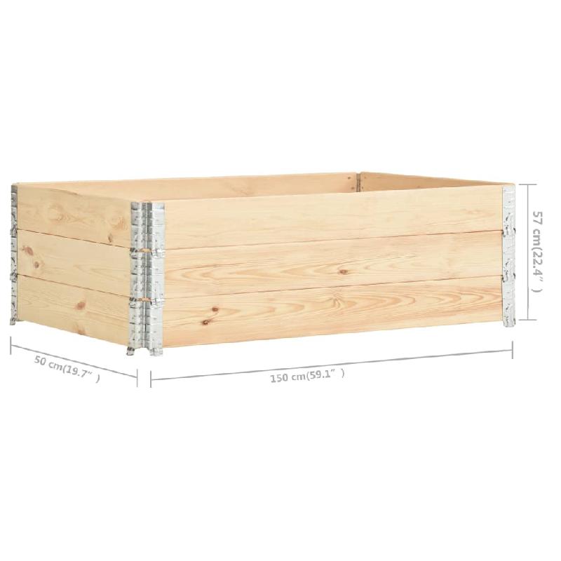 Vidaxl colliers de palette 3 pcs 50x150 cm bois de pin solide 310055_4