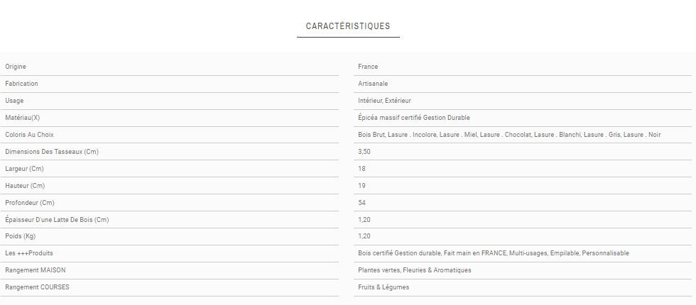 Caisse jardinière H1 - en bois brut ou 6 coloris de lasure à l'eau - Simply à Box - L18 x H19 x P54 cm_4