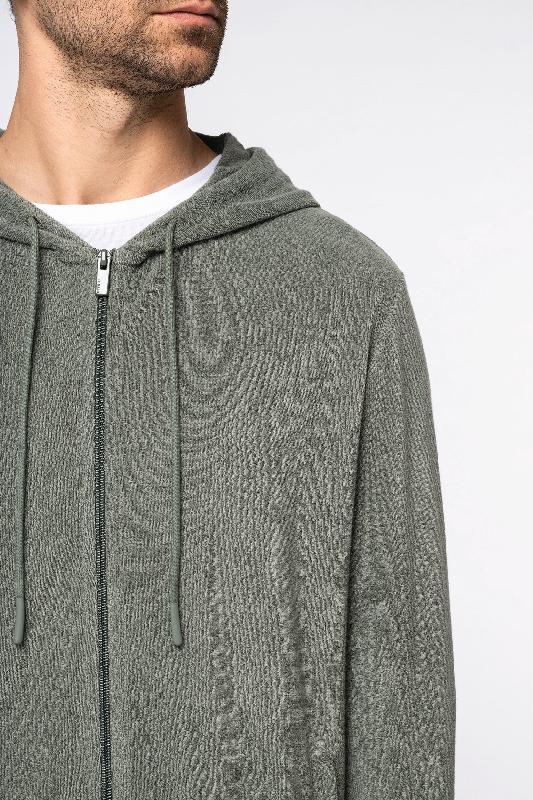 Sweat-shirt écoresponsable en éponge zippé à capuche homme - Réf: NS419 - 80% coton biologique, 20% polyester recyclé - Fabriqué au Portugal_4