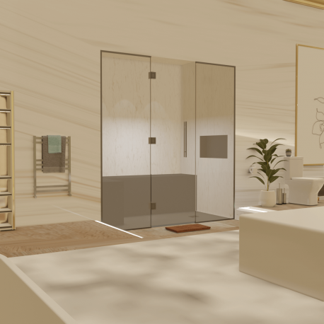 Kit de construction cabine de hammam - Paroi vitrée à carreler 180x120 avec générateur vapeur et accessoires inclus_4