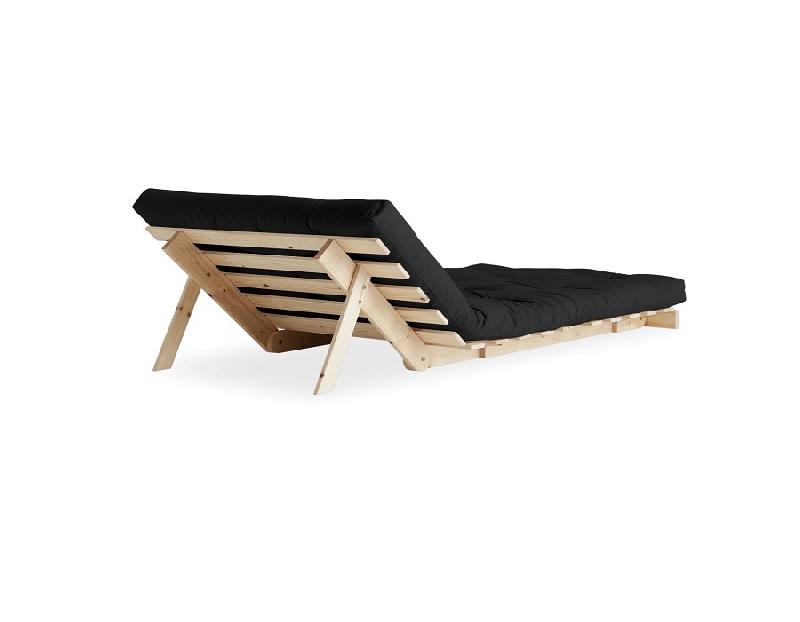 Fauteuil convertible futon ROOTS - pin naturel - coloris gris foncé - couchage 90 x 200 cm - design japonais et scandinave_4