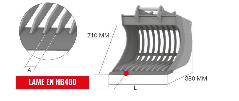 Godet squelette General Duty VS 71GD - Cangini - 800 mm_4