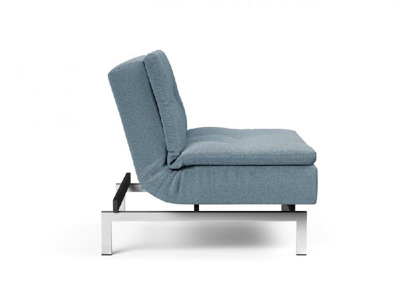 Innovation Living - Fauteuil design Dublexo convertible lit 90x115 cm - Pieds chromés - Tissu Soft Indigo_4