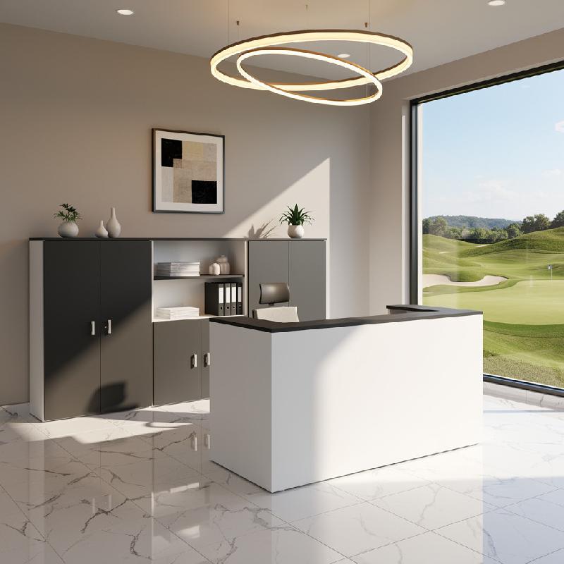 Bureau d'accueil Delta First - Mobel Linea - 144, Blanc et noir_4