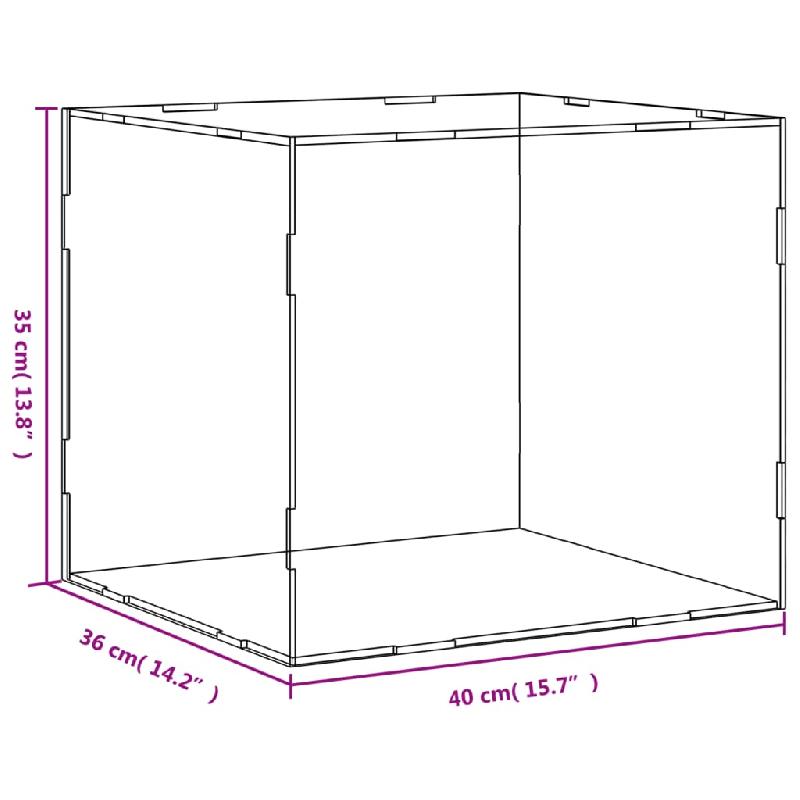 Vidaxl boîte d'affichage transparente 40x36x35 cm acrylique 154916_4