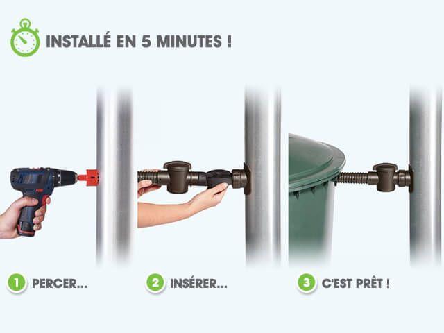 Collecteur d'eau de pluie Speedy - avec fonction trop-plein, position été/hiver, adapté aux tuyaux Ø 70-110 mm_4