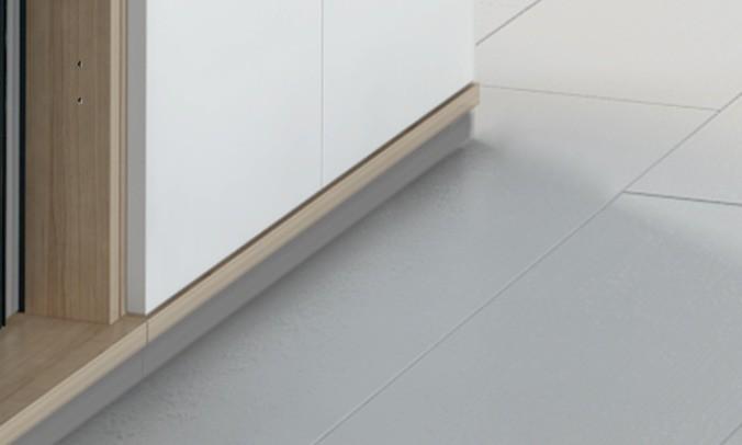 Armoire de rangement 2 niveaux - MDD - Blanc, Avec socle de finition_4