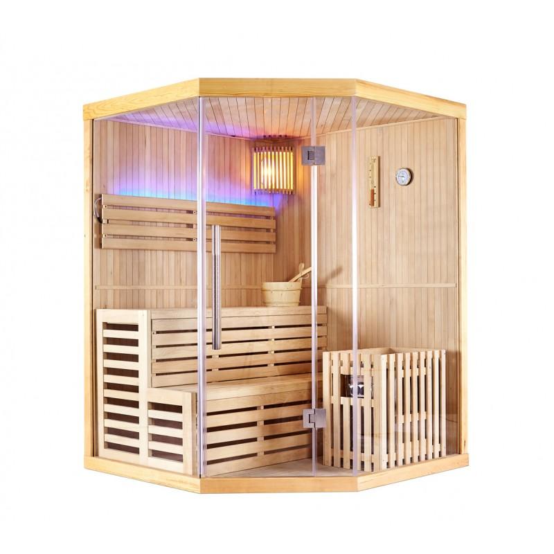 SAUNA D'ANGLE FINLANDAIS NORDICA® VAPEUR V34 (3-4 PLACES) - 150 X 150 X H.200_4
