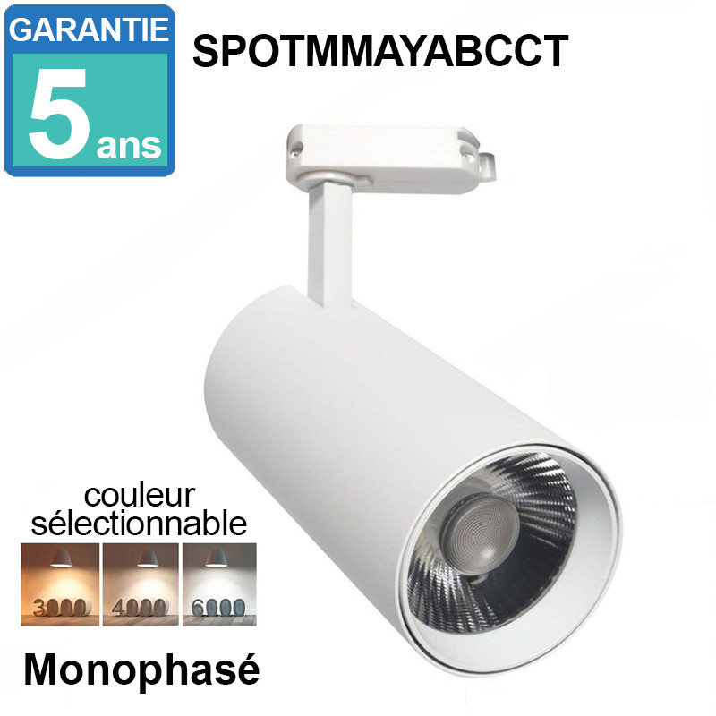 Spot LED MAYA Noir 30W Monophasé - Dimmable TRIAC - 24° - Réf SPOTMMAYANCCT_4