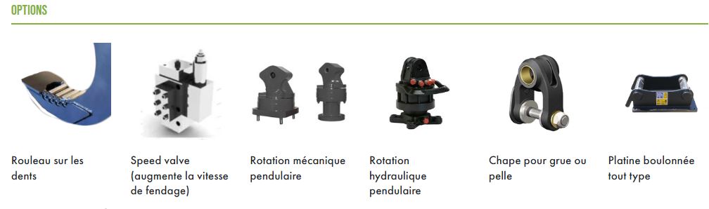 Grappin fendeur pour mini-pelle et grue