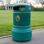 Poubelle publique Napolitain Glasdon - 100 litres - Système de verrouillage sans clé_4