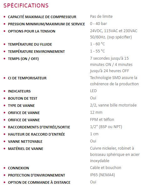Tec-44 - Purgeur de condensat à bille motorisée Jorc - Orifice 12 mm - Jusqu'à 40 bar_4