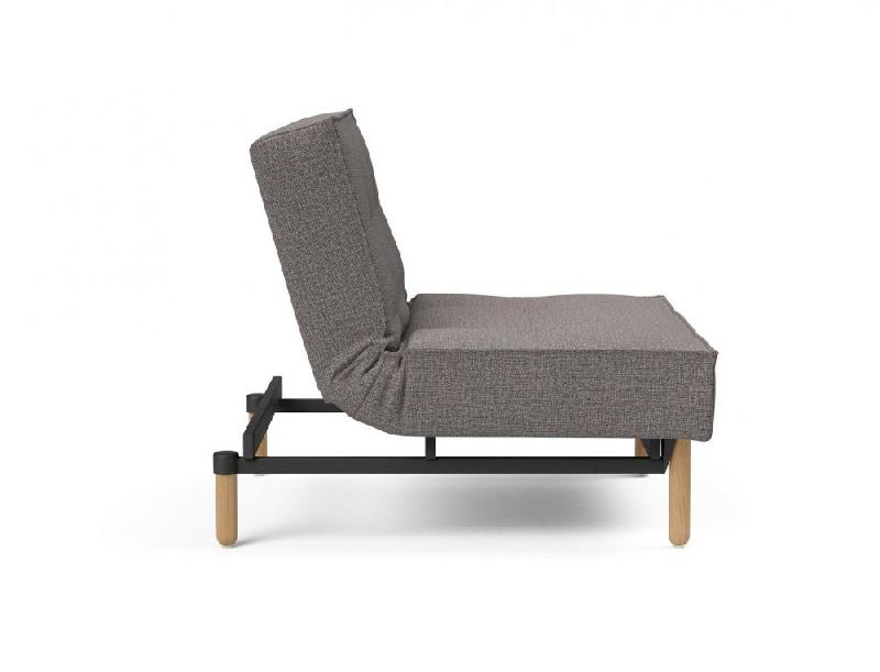 Innovation Living - Fauteuil-lit Splitback Stem convertible 90x115 cm - Pieds obus naturel - Tissu Mixed Dance Grey_4