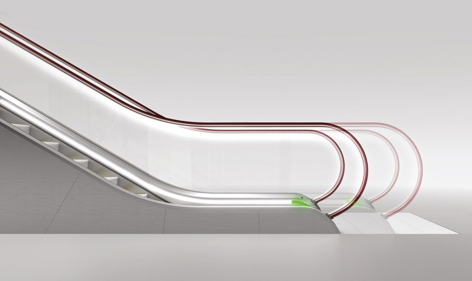 Escalier mécanique Schindler 9700 avec balustrades transparentes ou en acier inoxydable