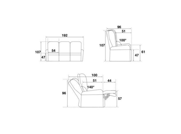 Canapé relax électrique 3 places ZILIA - Microfibre mastic et brun taupé avec têtières ajustables et tablette centrale_4