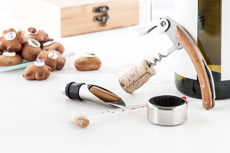 Set à vin - 4 accessoires dans une boîte en bois de bambou - Couleur marron - 475 gr_4