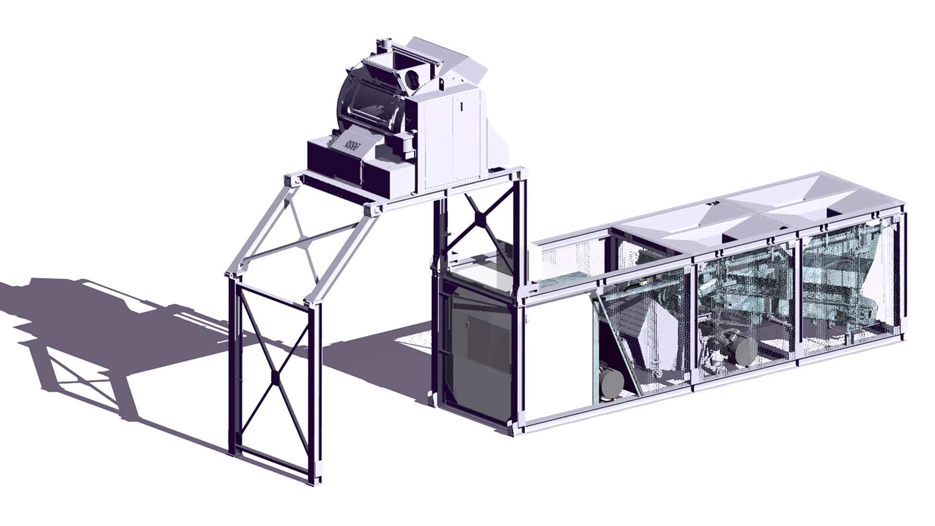 Centrale à béton avec cabine de commande intégrée