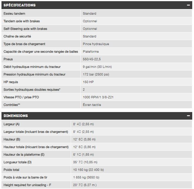 Stackpro5400 - autochargeuse à balles carrées Anderson - poids total 10 160 kg (22 400 lb) - bras de chargement automatique et écran tactile automatisé_4