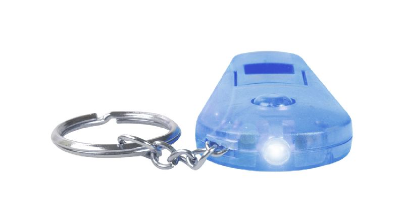 Porte-clés lampe/sifflet en plastique frosty - couleur bleue - 12g_4