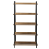 Hf008 - bibliothèque / étagère industrielle contemporaine à 5 niveaux - finition style chêne et métal noir mat - 1500 mm H x 800 mm L x 345 mm P - capacité 25 kg par tablette_4