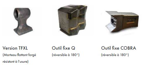 Broyeur forestier TFXL et TFXL-UX – Pour pelles de 5 à 7.5 tonnes, avec outils fixes réversibles et marteaux flottants_4