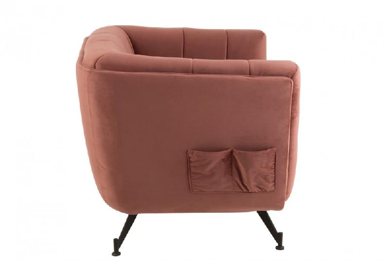 Fauteuil lounge Marianah - rose antique - structure bois et assise capitonnée en velours_4