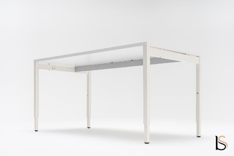 Bureau droit réglable en hauteur OGI Y - MDD - Blanc, 200 x 80 cm_4