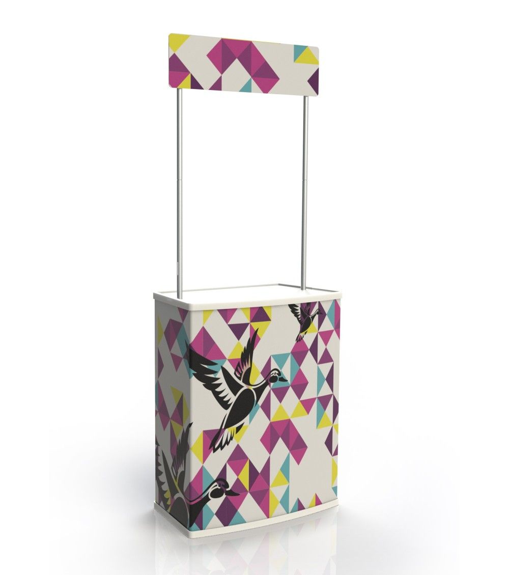 Comptoir pour stand et événementiel - structure aluminium, graphisme sublimé et parois PVC_4