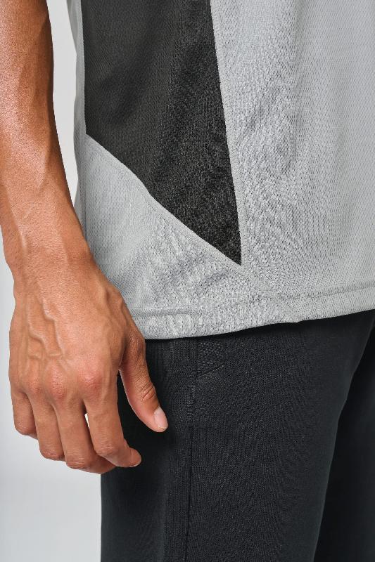 T-shirt de sport bicolore manches courtes unisexe - 100% polyester - Réf: PA467_4