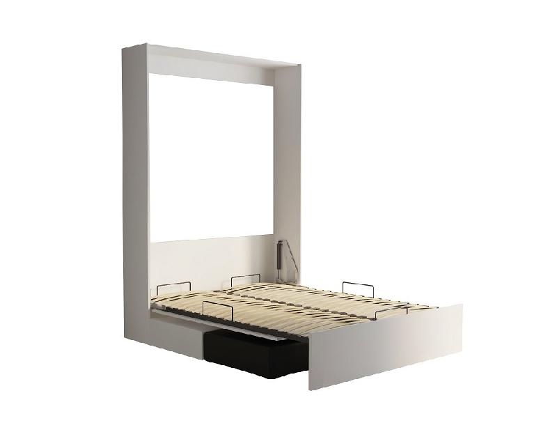 Composition lit escamotable Dynamo Sofa - Canapé noir 140x200 cm avec rangement - Blanc - L : 205 cm_4