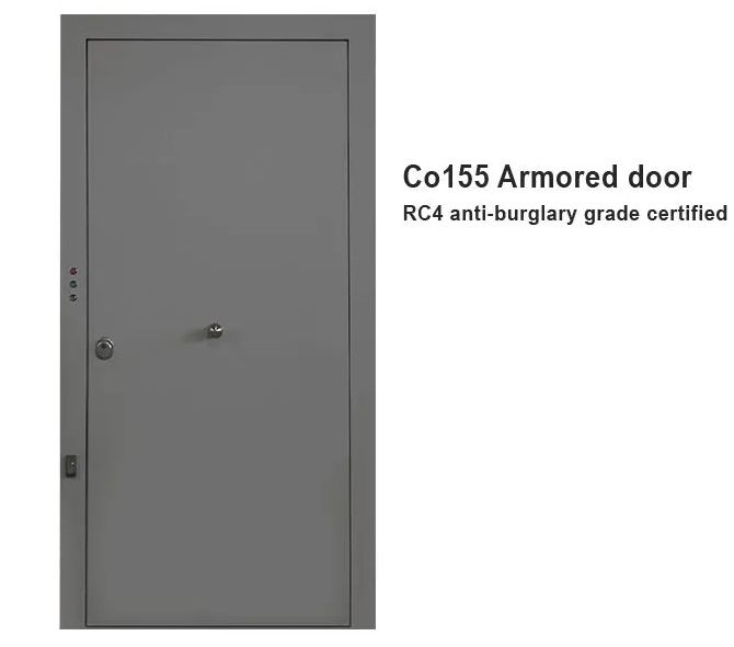 Co155 - porte blindée professionnelle RC4 anti-effraction - Cometa - avec raidisseurs internes 25x25 mm et serrure 11 points_4