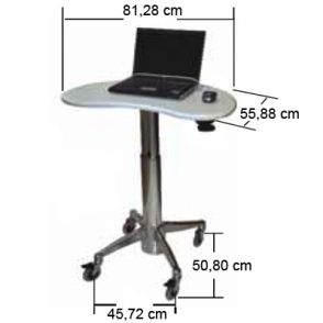 Laptop Kidney Cart H Class - Chariot informatique médical réglable en hauteur - Ergonoflex - 15,87 kg_4