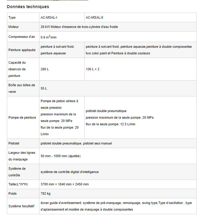 Ac-msal-i - Machine de marquage routier ACE - Réservoir de peinture 260L - Conduite hydraulique CVT_4