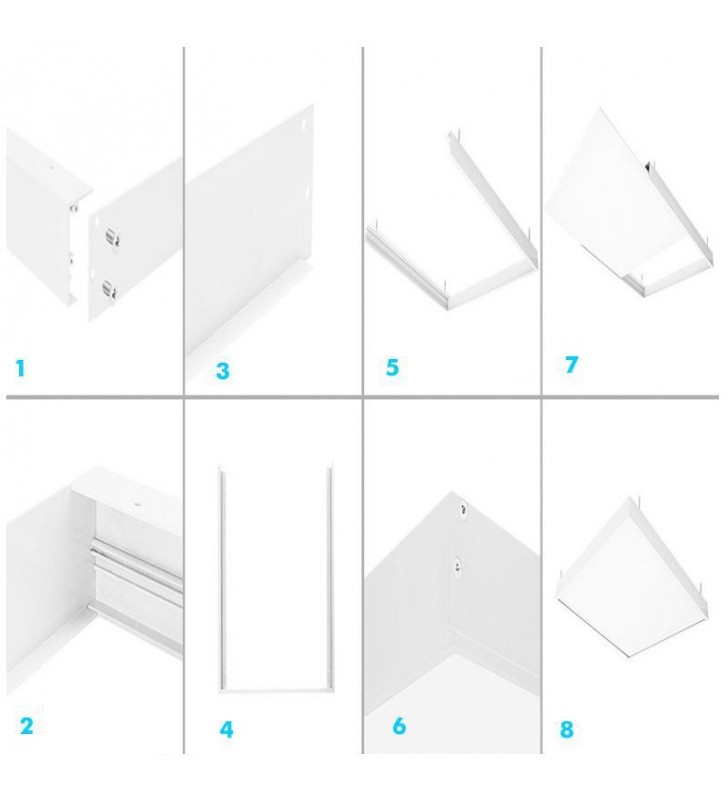 Caisson de saillie 30x60cm en aluminium blanc - réf kitsai306 - pour panneaux LED_4