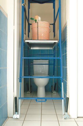 Helis - Plateforme de travail en acier époxy - Tubesca - Grande plate-forme 900 x 500 mm avec garde-corps rigide 360°_4