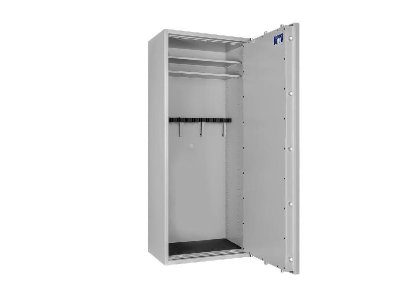 Armoire à armes FORMAT CAPRIOLO II Classe I - Armoire à fusils (EN 1143-1) - Serrure biométrique empreinte digitale / Gris clair RAL 7035_4