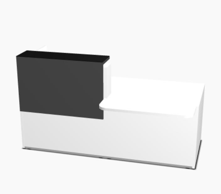 Bureau d'accueil lumineux Tera - MDD - 206, Gris ombre, Droite, Blanc_4