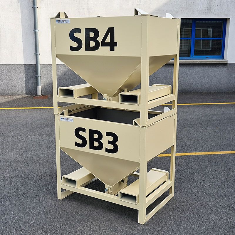 Conteneur auto videur 350 L avec fourreaux de fourches - CMU 800 kg - intérieur lisse et gerbable_4