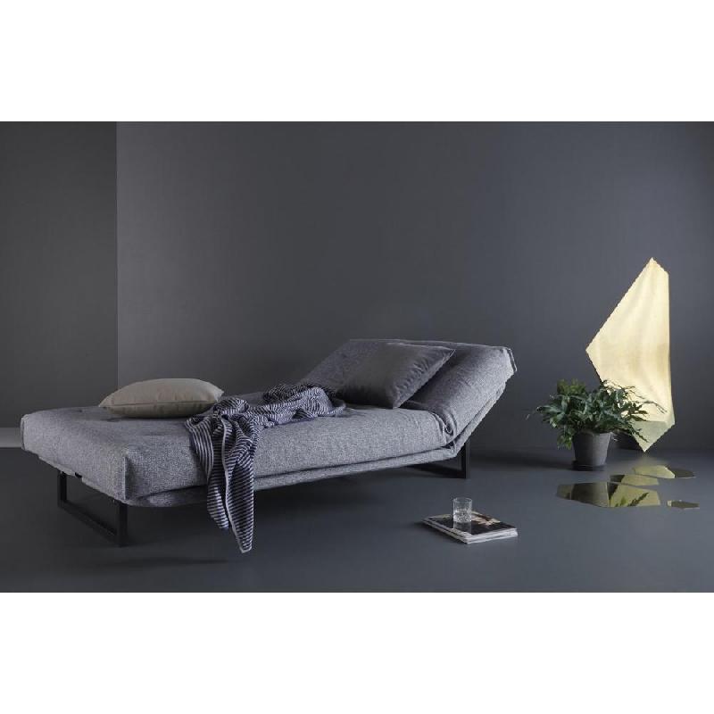 Innovation Living - Canapé clic-clac convertible FRACTION capitonné, lit 140x200, tissu Twist Granite_4