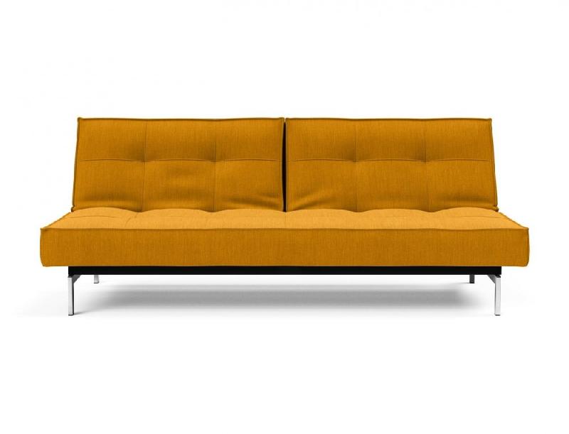 Innovation Living - Canapé-lit SPLITBACK Chrome convertible 115x210 cm - Tissu Elegance Burned Curry_4
