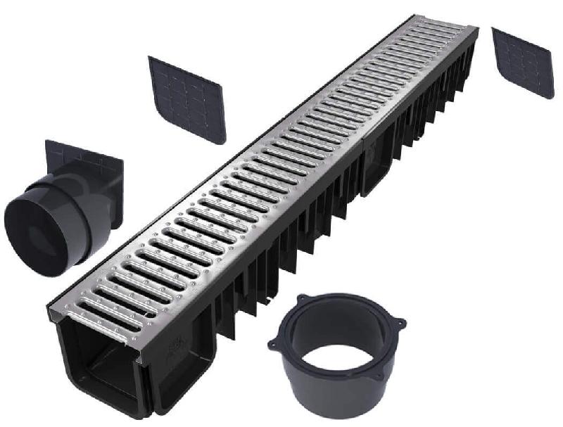 Kit caniveau - drainage efficace pour garage, terrasse et piscine - plastique renforcé haute qualité_4
