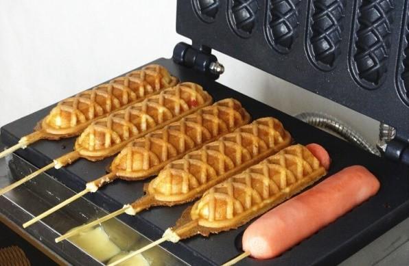 Gaufrier épi professionnel électrique à 6 bâtonnets (gaufrier sucette)_4