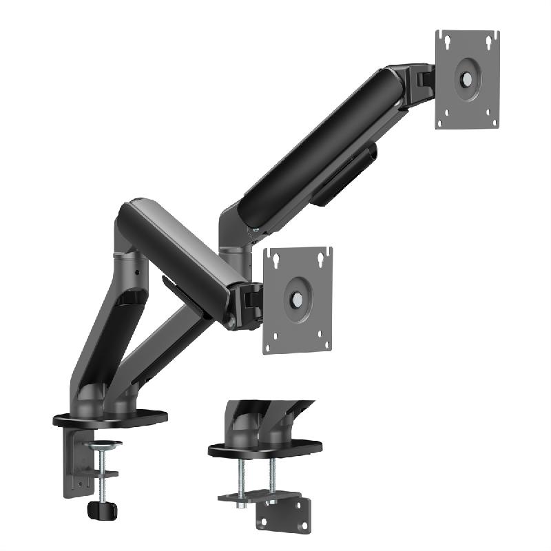 STANDARD Support moniteur avec bras double, Ressort mécanique, 17–32 pouces, max. 2x 10 kg, noir_4