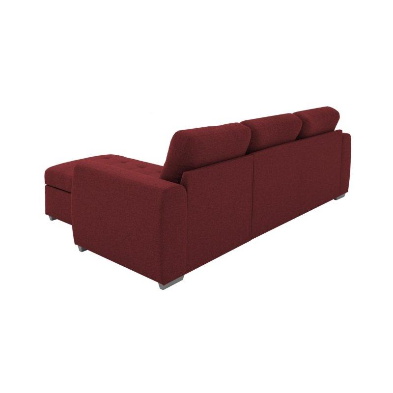Canapé d'angle réversible convertible Danko - tissu bordeaux avec coffre de rangement_4